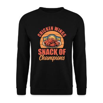Chicken Wings Snack Of Champions Wings Liebhaber - Unisex Pullover - Schwarz - Vorne - Alina (178cm) & Michal (187cm)