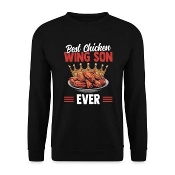 Best Chicken Wing Son Ever Hühnchenflügel Söhne - Unisex Pullover - Schwarz - Vorne - Alina (178cm) & Michal (187cm)