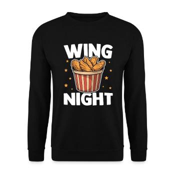Funny Wing Night Chicken Wings Crispy Wings - Unisex Sweatshirt - black - Front - Alina (178cm) & Michal (187cm)