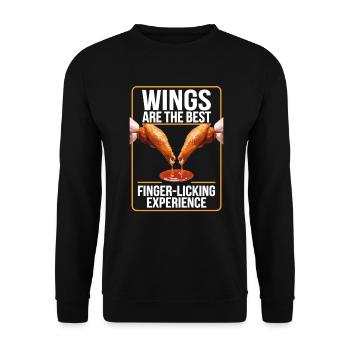 Les ailes sont la meilleure expérience de léchage de doigts - Sweat-shirt Unisexe - noir - Devant - Alina (178cm) & Michal (187cm)