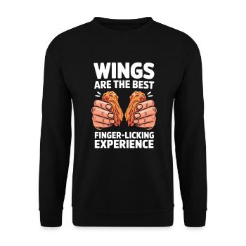 Funny Chicken Wings Spurch Crispy Wings - Unisex Sweatshirt - black - Front - Alina (178cm) & Michal (187cm)