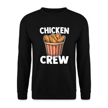 Chicken Wing Crew Frittierte Hühnerflügel Essen - Unisex Pullover - Schwarz - Vorne - Alina (178cm) & Michal (187cm)