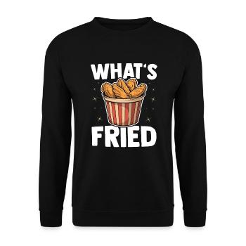 Chicken Wings Liebhaber Lustig What's Fried - Unisex Pullover - Schwarz - Vorne - Alina (178cm) & Michal (187cm)