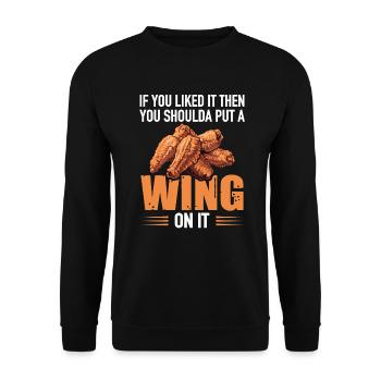 Cadeau d’ailes de poulet - Sweat-shirt Unisexe - noir - Devant - Alina (178cm) & Michal (187cm)