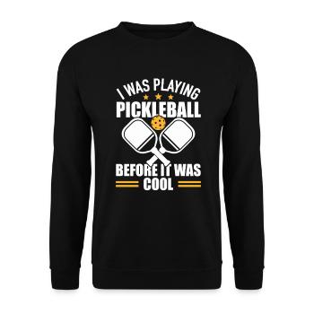 Joueur de pickleball Balle Sports Raquette en bois Tennis - Sweat-shirt Unisexe - noir - Devant - Alina (178cm) & Michal (187cm)