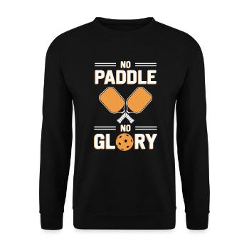 Drôle de pickleball Spurch No Paddle No Glory - Sweat-shirt Unisexe - noir - Devant - Alina (178cm) & Michal (187cm)