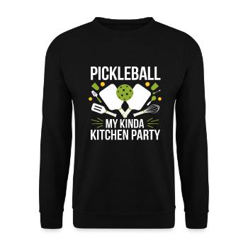 Pickleball Lover Ball Sport Kitchen Ball - Unisex Sweatshirt - black - Front - Alina (178cm) & Michal (187cm)