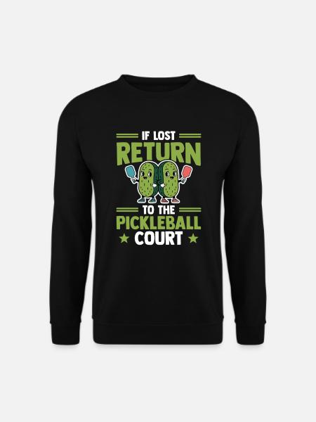 Pickleball Funny Kawaii Cucumber Paddleball Design - Unisex Sweatshirt - black