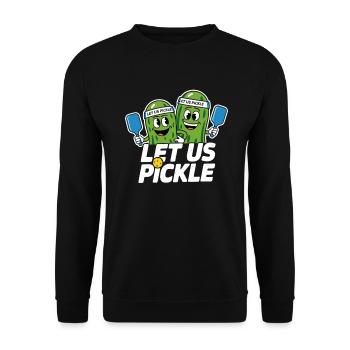 Lustiges Pickleball Gurken Liebhaber Ballsportart - Unisex Pullover - Schwarz - Vorne - Alina (178cm) & Michal (187cm)