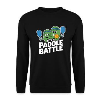 Pickleballspieler Dinkball Paddle Gurken Design - Unisex Pullover - Schwarz - Vorne - Alina (178cm) & Michal (187cm)