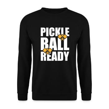 Pickleball Ready Paddleball Player Gift - Sweat-shirt Unisexe - noir - Devant - Alina (178cm) & Michal (187cm)