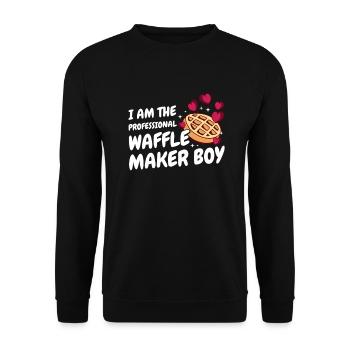 I Am The Professional Waffle Maker Boy - Unisex Sweatshirt - black - Front - Alina (178cm) & Michal (187cm)