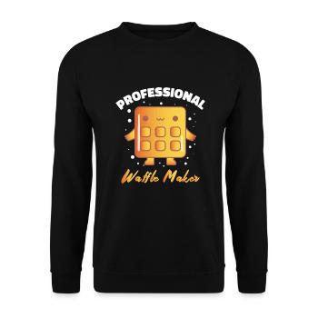 Waffles Gift Waffle Chef Breakfast Waffle - Unisex Sweatshirt - black - Front - Alina (178cm) & Michal (187cm)