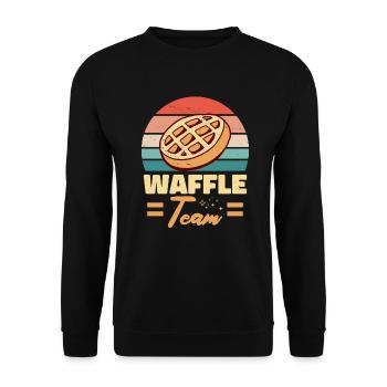 Waffle Team Breakfast Pancake Baking Fans - Unisex Sweatshirt - black - Front - Alina (178cm) & Michal (187cm)