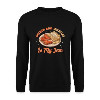 Chicken Waffles Breakfast Waffle Cook - Unisex Sweatshirt - black - Front - Alina (178cm) & Michal (187cm)