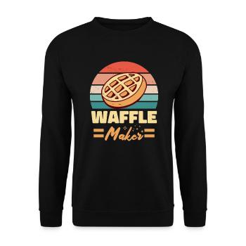 Waffle Maker Breakfast Pancake Baking Fans - Unisex Sweatshirt - black - Front - Alina (178cm) & Michal (187cm)