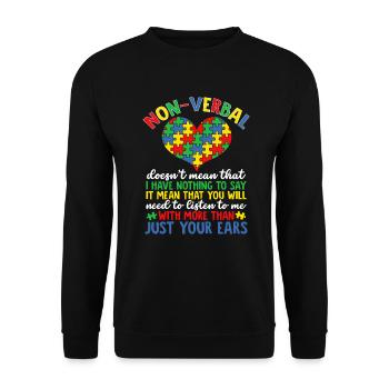 Autismus Puzzle Autism Awareness Therapy - Unisex Pullover - Schwarz - Vorne - Alina (178cm) & Michal (187cm)