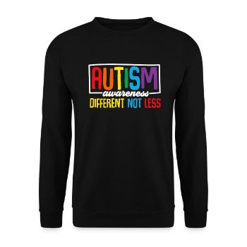 Sensibilisation à l’autisme différente, pas moins - Sweat-shirt Unisexe - noir - Devant - Alina (178cm) & Michal (187cm)