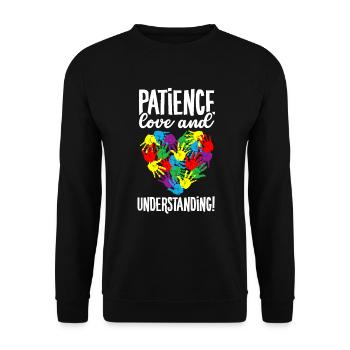 Autism Community Heart Colorful Hands Autistic - Unisex Sweatshirt - black - Front - Alina (178cm) & Michal (187cm)