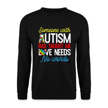 Lustiges Autismus Geschenk Männer Frauen Kinder - Unisex Pullover - Schwarz - Vorne - Alina (178cm) & Michal (187cm)