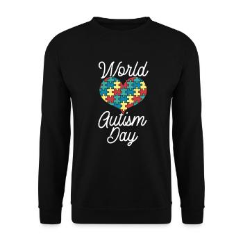 Autismus Puzzle Neurodiversität Welt Autismus Tag - Unisex Pullover - Schwarz - Vorne - Alina (178cm) & Michal (187cm)