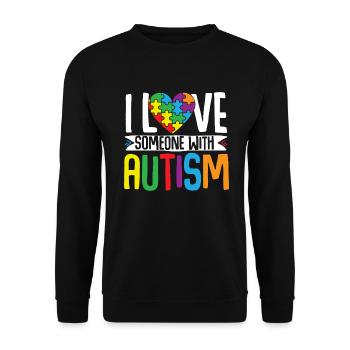 Autismus Puzzle - Liebe Eine Person Mit Autismus - Unisex Pullover - Schwarz - Vorne - Alina (178cm) & Michal (187cm)