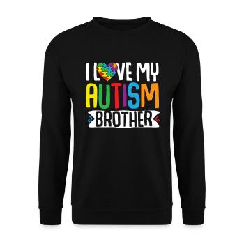 Autism Awareness Gift Sister Brother - Unisex Sweatshirt - black - Front - Alina (178cm) & Michal (187cm)