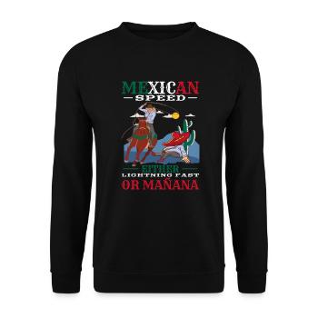 Mexico Costume for Hispanic Heritage Month - Unisex Sweatshirt - black - Front - Alina (178cm) & Michal (187cm)