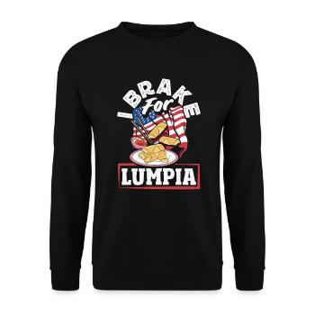 I Brake For Lumpia USA Flag Spring Rolls - Unisex Sweatshirt - black - Front - Alina (178cm) & Michal (187cm)