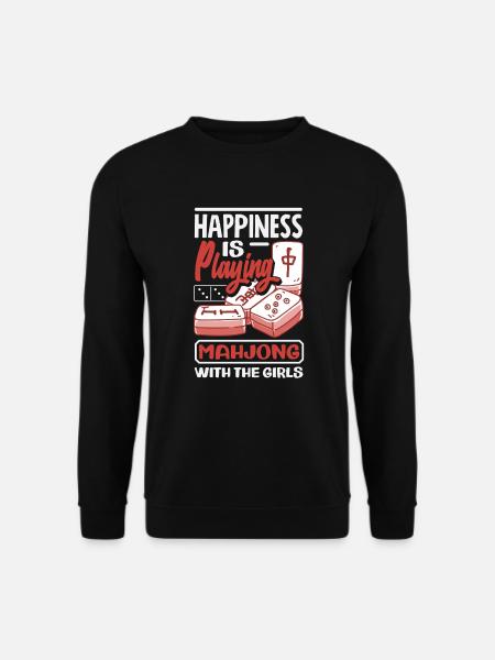 Happiness Is Playing Mahjong With The Girls - Unisex Pullover - Schwarz