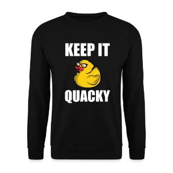 Keep It Quacky - Gummientchen Rubber Duck Duckie - Unisex Sweatshirt - black - Front - Alina (178cm) & Michal (187cm)