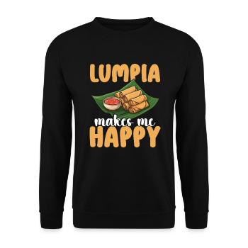 Les rouleaux de printemps Lumpia me rendent heureux - Sweat-shirt Unisexe - noir - Devant - Alina (178cm) & Michal (187cm)