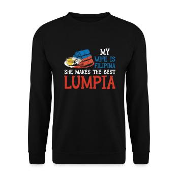 Spring Rolls Wife Lumpia - Unisex Sweatshirt - black - Front - Alina (178cm) & Michal (187cm)