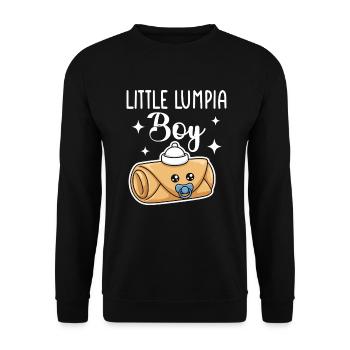 Little Lumpia Boy Spring Rolls - Unisex Sweatshirt - black - Front - Alina (178cm) & Michal (187cm)