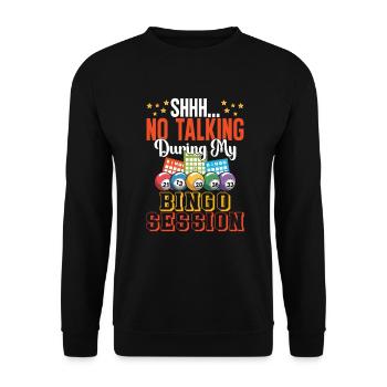 Bingo Spaß Geschenk Bingo Liebhaber - Unisex Pullover - Schwarz - Vorne - Alina (178cm) & Michal (187cm)