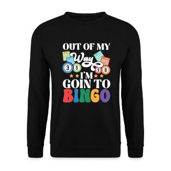 Bingo Geschenk für Bingospieler - Unisex Pullover - Schwarz - Vorne - Alina (178cm) & Michal (187cm)