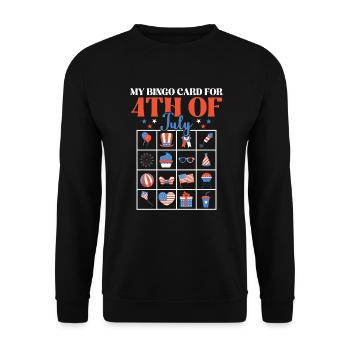Bingo & USA Design Bingospieler Zahlenliebe - Unisex Pullover - Schwarz - Vorne - Alina (178cm) & Michal (187cm)