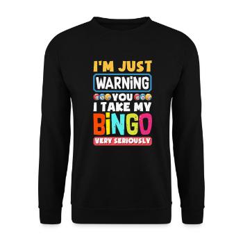 Bingo Bingo Night Bingo Card Bingo Round - Unisex Sweatshirt - black - Front - Alina (178cm) & Michal (187cm)
