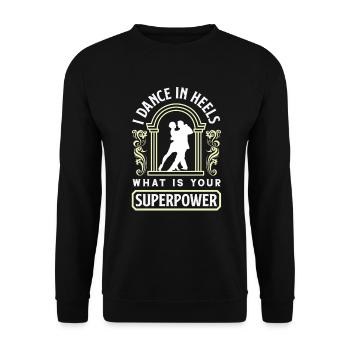 Dance In Heels Superpower Ballroom Dancing - Unisex Pullover - Schwarz - Vorne - Alina (178cm) & Michal (187cm)