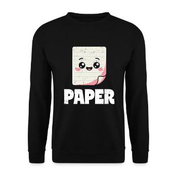 Ciseaux Pierre Papier Groupe École Jeu Papier Figurine - Sweat-shirt Unisexe - noir - Devant - Alina (178cm) & Michal (187cm)