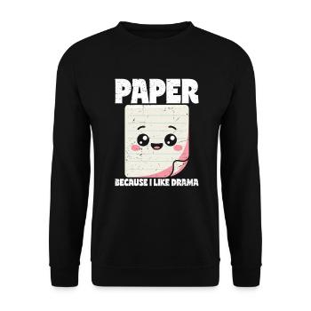 Paper Because I Like Drama - Scissors Stone Paper - Unisex Sweatshirt - black - Front - Alina (178cm) & Michal (187cm)