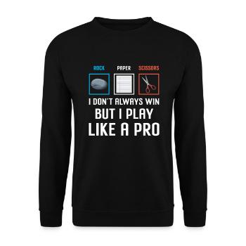 Scissors Stone Paper Professional Winner - Unisex Sweatshirt - black - Front - Alina (178cm) & Michal (187cm)