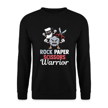 Schere Stein Papier Kawaii Kindheitsspiel - Unisex Pullover - Schwarz - Vorne - Alina (178cm) & Michal (187cm)