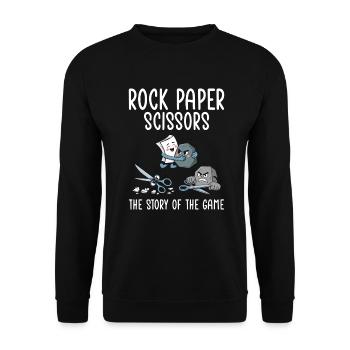 Rock, paper, scissors, the history of the game - Unisex Sweatshirt - black - Front - Alina (178cm) & Michal (187cm)