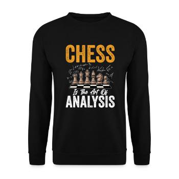 Schach Denksport Brettspiel Schachmeister - Unisex Pullover - Schwarz - Vorne - Alina (178cm) & Michal (187cm)