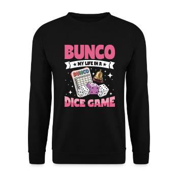 Bunco Life Dice Games - Unisex Sweatshirt - black - Front - Alina (178cm) & Michal (187cm)