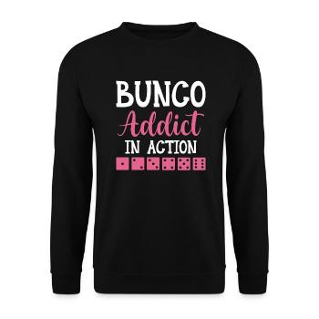 Bunco Addict In Action - Dice Night Dice - Unisex Sweatshirt - black - Front - Alina (178cm) & Michal (187cm)