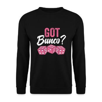 Bunco Würfel Spielabend Design Bunco Turnier - Unisex Pullover - Schwarz - Vorne - Alina (178cm) & Michal (187cm)