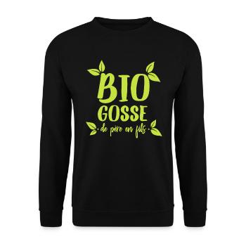 Bio gosse humour beau gosse écologie nature - Sweat-shirt Unisexe - noir - Devant - Alina (178cm) & Michal (187cm)