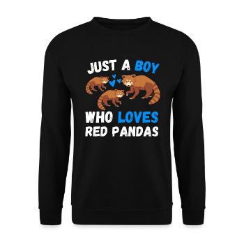 Cadeau de louveteau chinois Panda rouge - Sweat-shirt Unisexe - noir - Devant - Alina (178cm) & Michal (187cm)